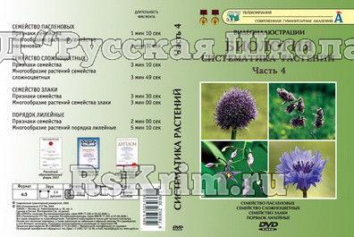 Компакт-диск "Систематика растений." 4 ч. "Отдел сложноцветных и т.д." (8 фраг.25 мин) (DVD)