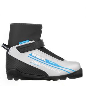 Ботинки лыжные TREK Mechanics Control SNS ИК (серебро, лого голубой)