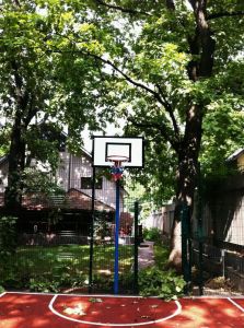 Стойки баскетбольные уличные вылет 0,5м(пара) адаптированы под фанерный щит 1200х900мм