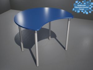 Круглый стол для коворкинга с вырезом "Цифровая образовательная среда" (ст. Синяя, кр. Синяя, мк. Серый)