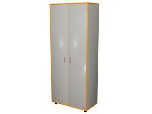 Шкаф КВАНТ для одежды широкий закрытый «Точка роста»  (ЛДСП 22 мм, к. Серый, ф. Серый, кр. Оранжевый)