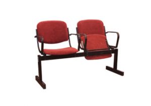 Блок стульев 2-местный, откидывающиеся сиденья, мягкий, с подлокотниками
