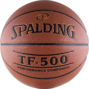 Мяч баскетбольный "SPALDING TF-500 Performance" р.7, арт.74-529z,  8 панелей, полиуретан-композит, бутил. камера, коричнево-черный