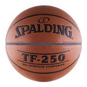 Мяч баскетбольный "SPALDING TF-250 All Surface" р.6, арт.74-532z, 8 панелей, полиуретан-композит, бут.камера, коричнево-черный