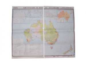 Учебная карта "Австралия и Новая Зеландия" (экономическая)