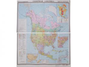 Учебная карта "Северная Америка" (социально-экономическая)