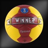 Мяч гандб. проф. "WINNER Optima II", IHF Appr., р. 2, синт. кожа ПУ, руч. сшивка, желт-красны