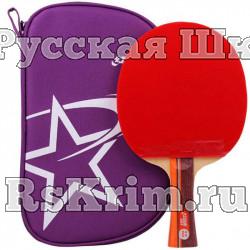 Ракетка для н/т DHS T2002, 2** звезды, для тренировок, накладка 2,2 мм, кон. ручка