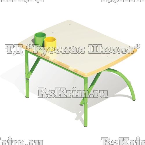 Стол регулируемый «Бамбуча» одноместный, столешница фанера, с 1 по 3 м/к зеленый RAL 6018