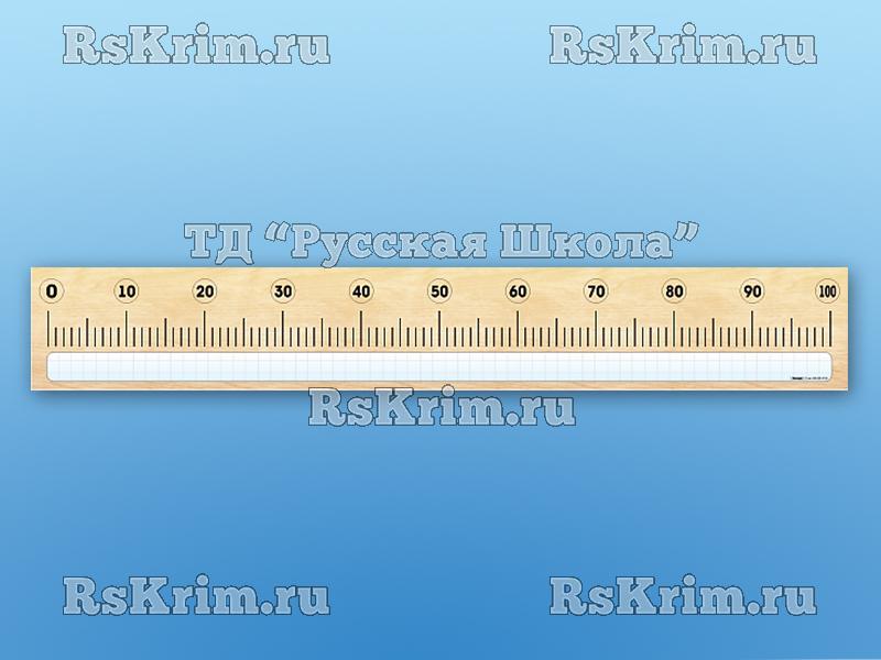 Панно (демонстрационное) магнитно-маркерное "Демонстрационная числовая линейка с делениями от 0 до 100" + комплект тематических магнитов КМ-7