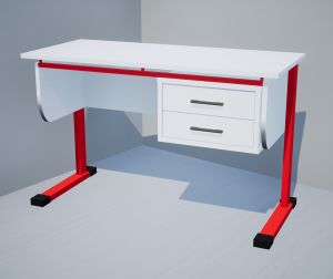 Стол для преподавателя «Точка роста» (ст. Белая, кр. Белая, мк. Красный)