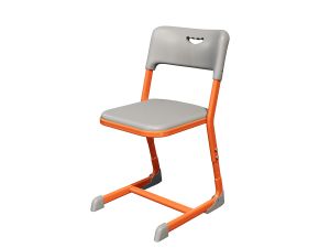 Стул ЭЛЛИПС ученический регулируемый (гр. 4-6, пластик), ц. Серый, мк. Оранжевый