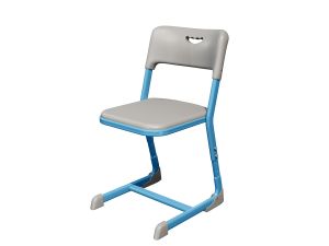 Стул ЭЛЛИПС ученический регулируемый (гр. 4-6, пластик), ц. Серый, мк. Голубой