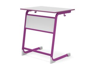 Стол ЭЛЛИПС ученический 1-местный нерегулируемый цельносварной (гр. 3, 4, 5, 6, ст. Серая, мк. Фиолетовый)